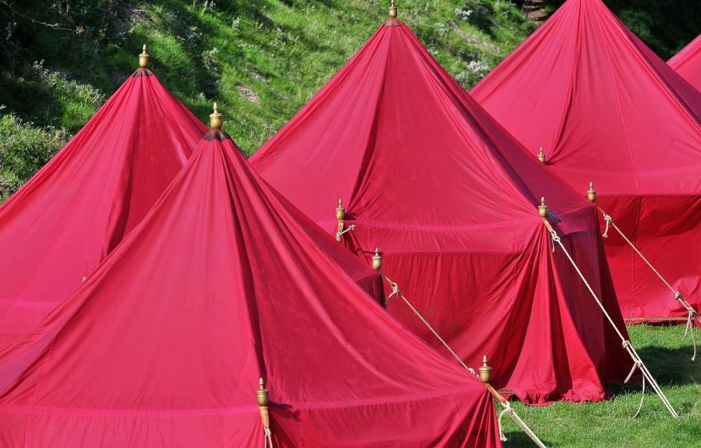 red tents