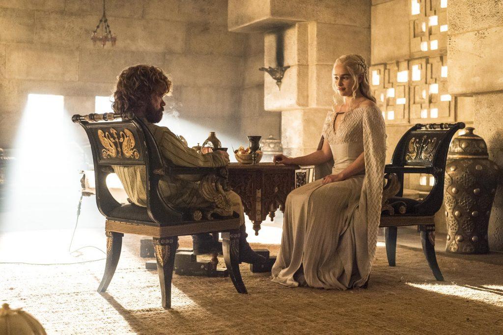 Tyrion Lannister and Daenerys Targaryen discuss the invasion of Westeros in "Hardhome"