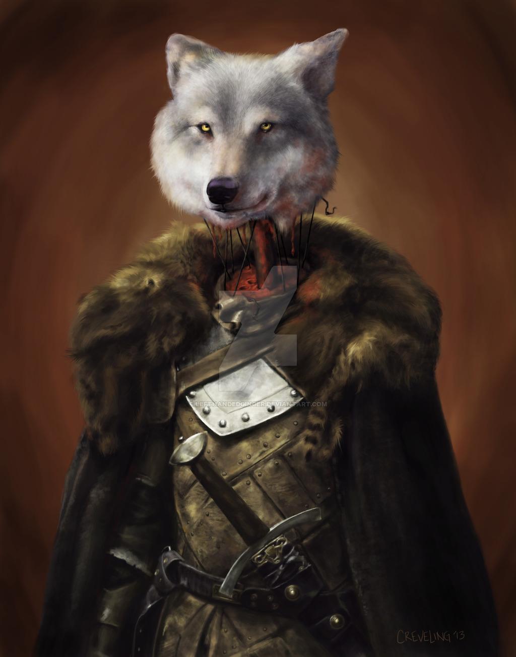 robb stark wolf head