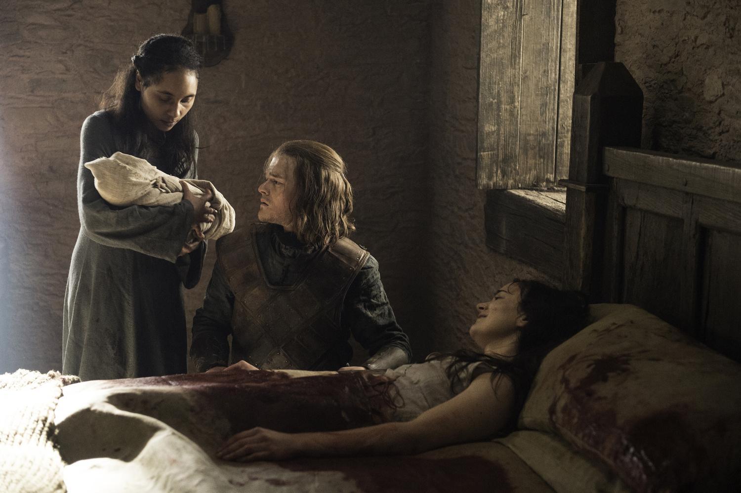 Robert Aramayo as Young Ned Stark and Aisling Franciosi as Lyanna Stark. Credit: Helen Sloan/ HBO