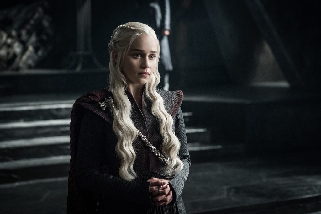 Daenerys Targaryen (Emilia Clarke) in front of her new throne / Photo: Helen Sloan/HBO
