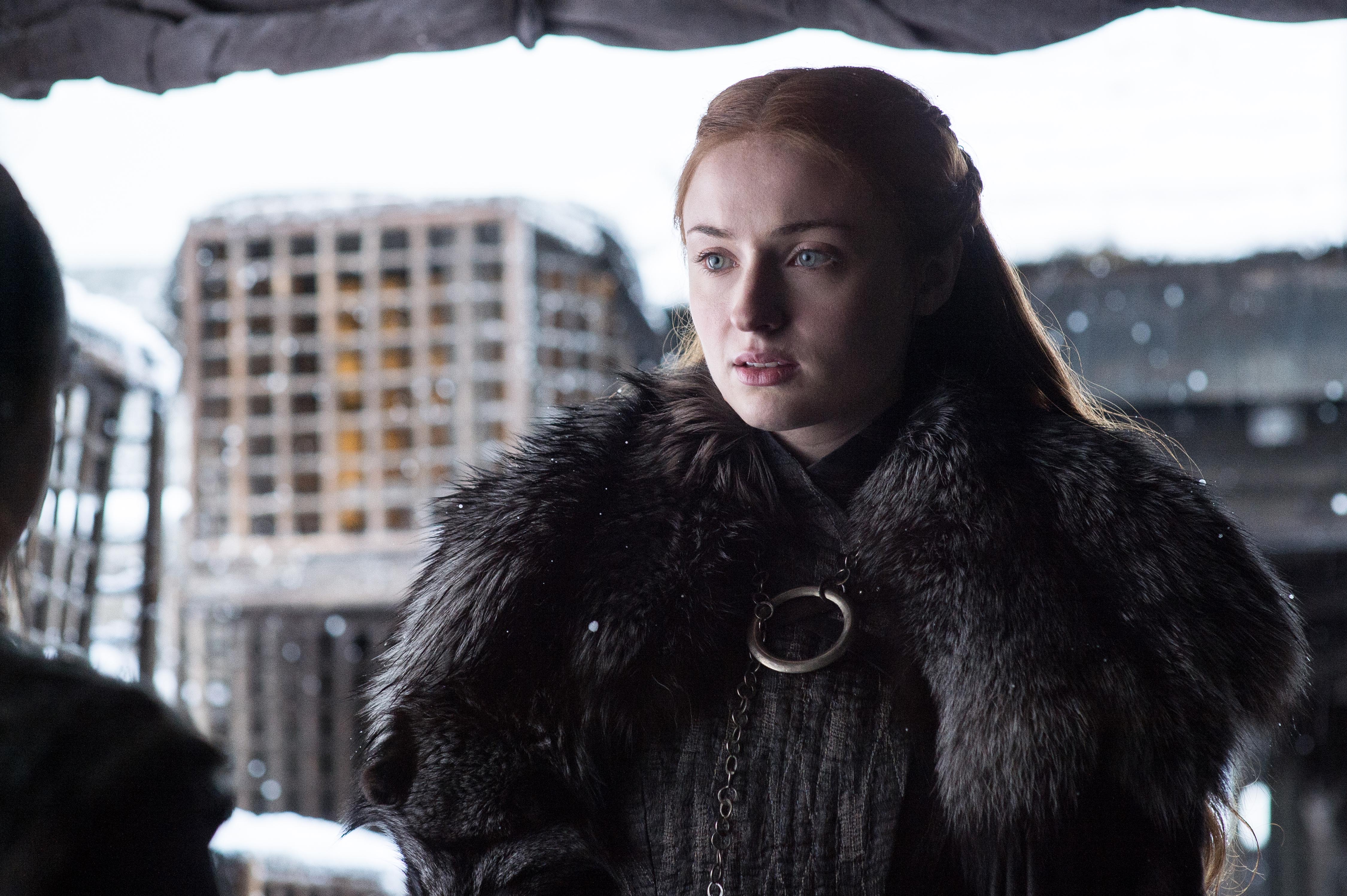 Sansa at Winterfell, in tonight's episode "Beyond the Wall"
