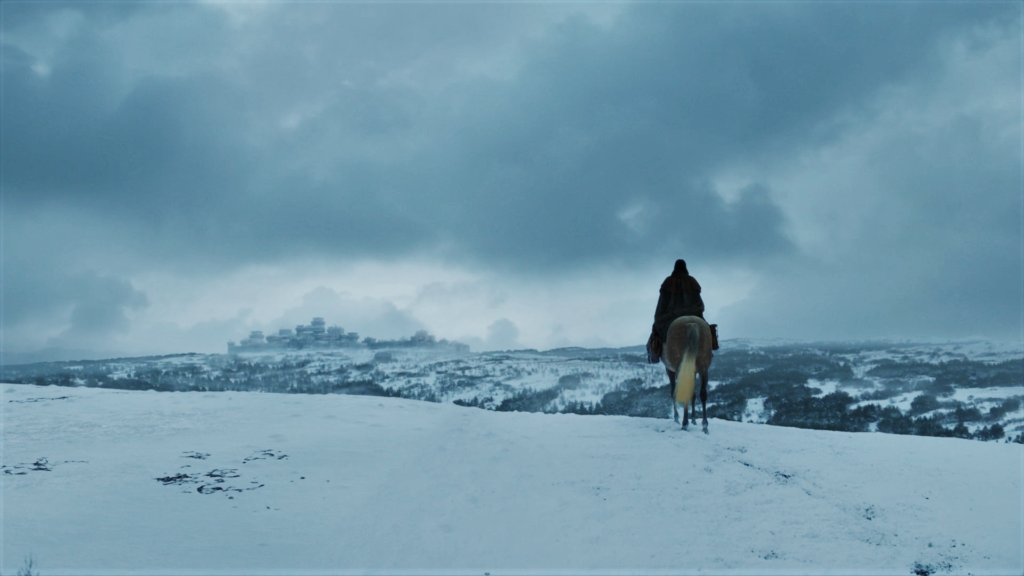 Arya approaches Winterfell in Season 7 Episode 3, "The Queen's Justice"