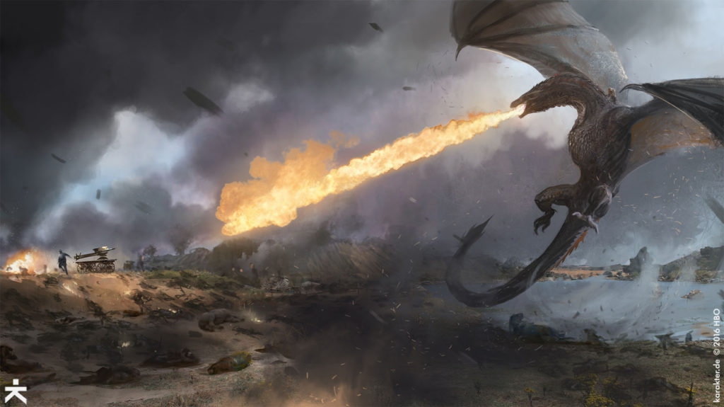Karakter Concept Art Loot Train Battle Field of Fire Drogon Daenerys Bronn