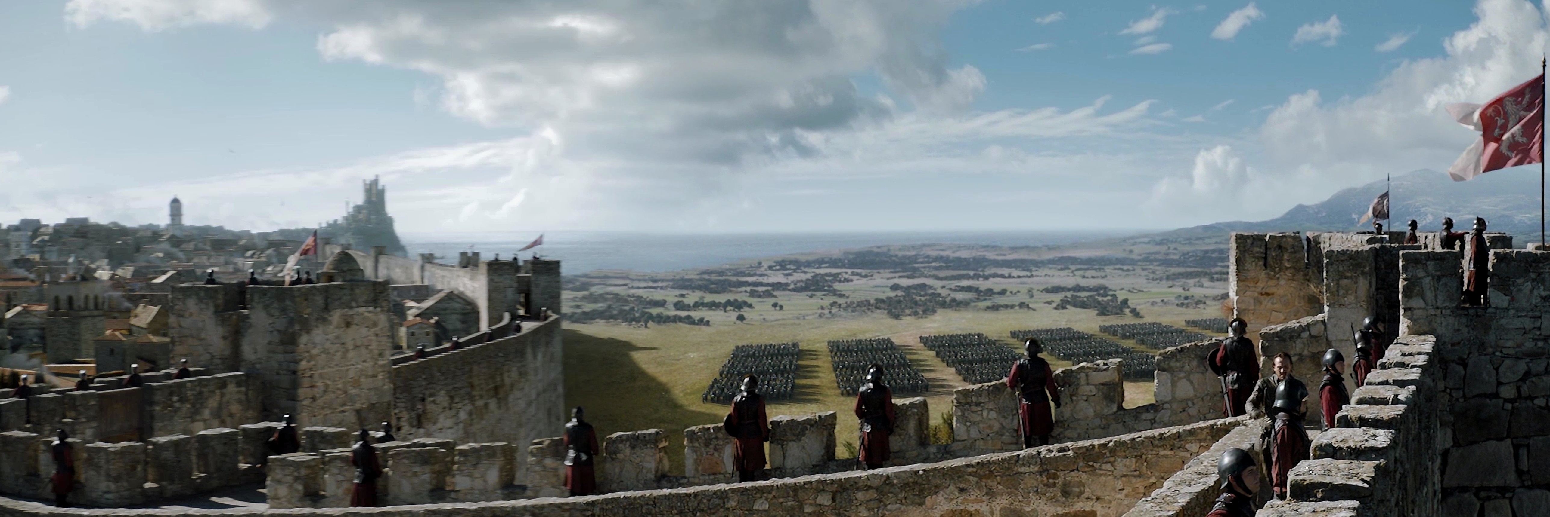 Panorama of the King's Landing walls  in the Season 7 finale, "The Dragon and the Wolf"