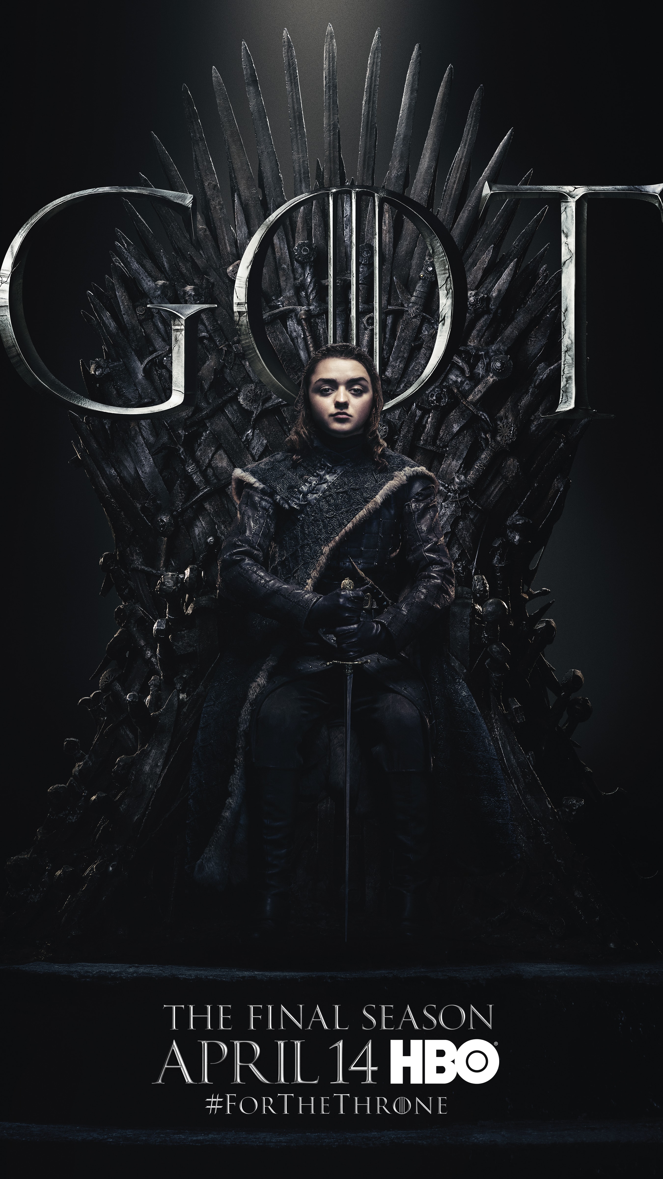 6. Arya Stark GOT Season 8 For The Throne Character Poster-min
