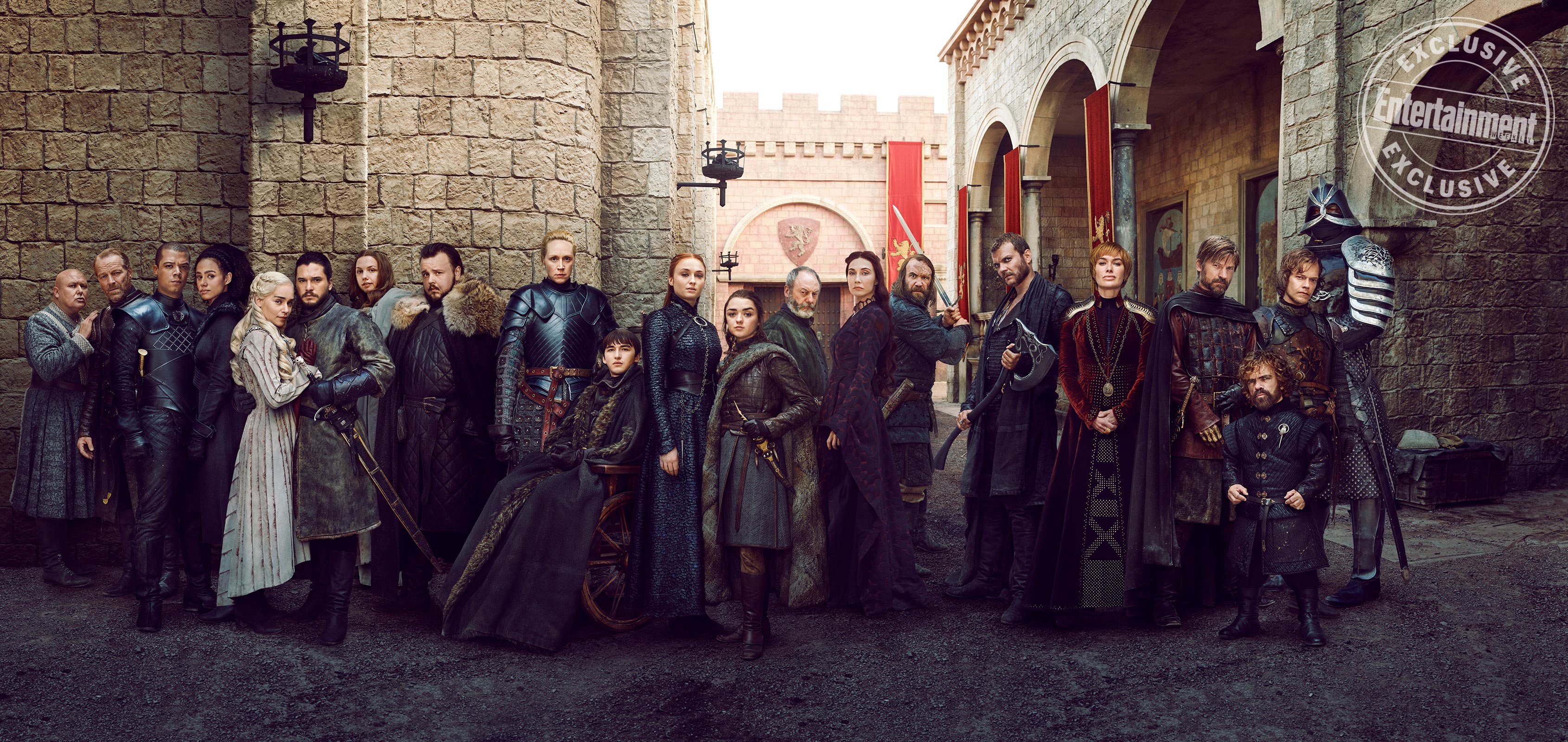 The main cast of Season 8 at the King's Landing set