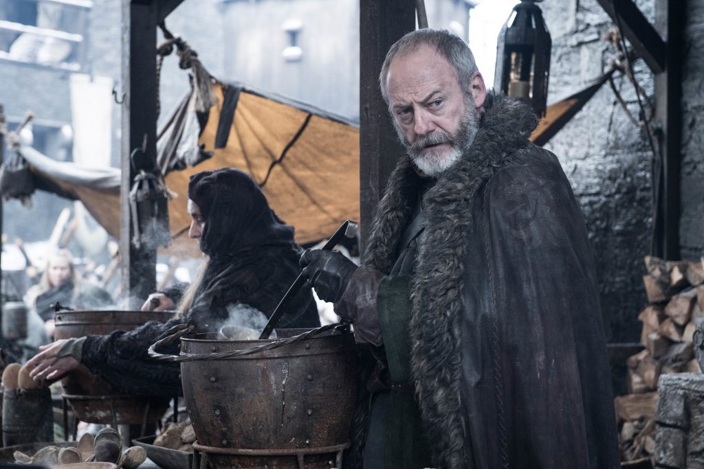 Davos looking speculative, perhaps? Photo: Helen Sloan / HBO