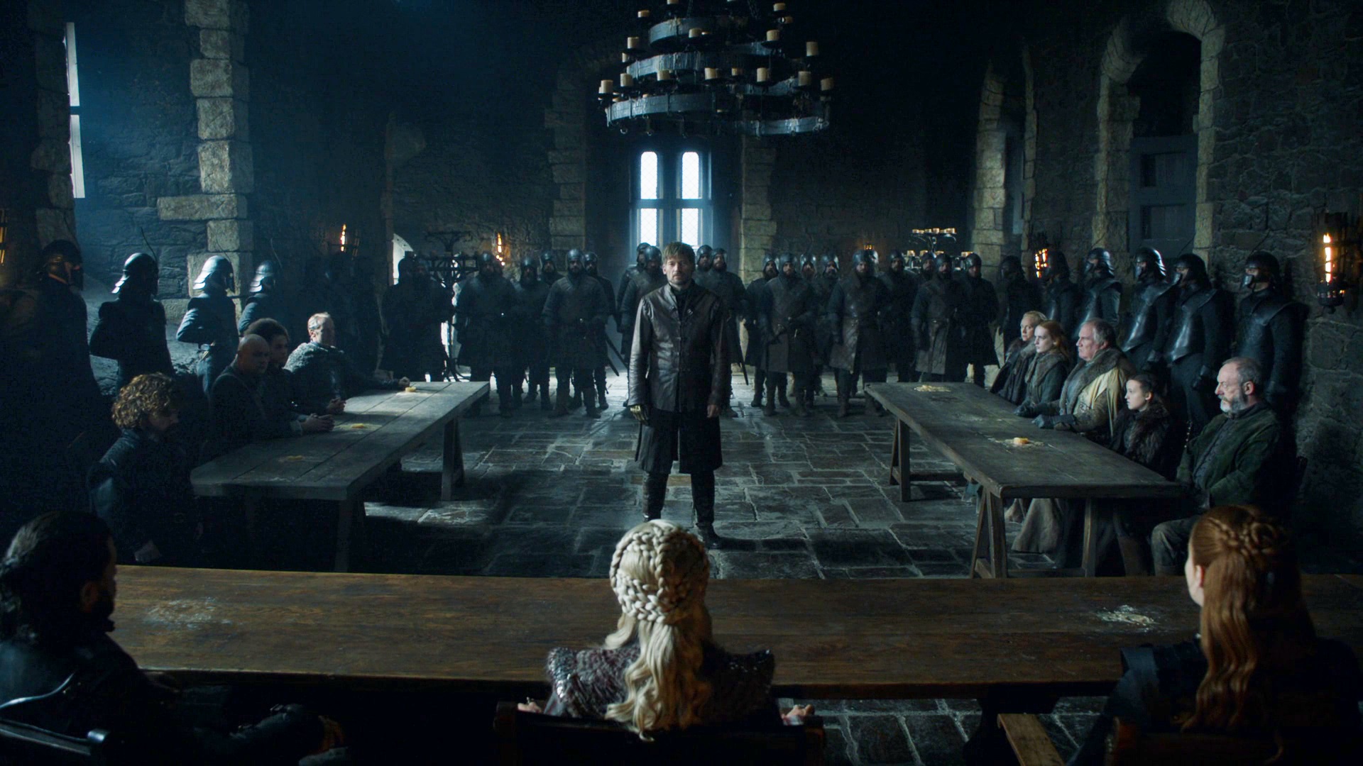 Jaime Lannister Winterfell Trial 802 Season 8 Daenerys Targaryen Jon Snow Sansa Stark Tyrion Lannister Varys Missandei Jorah Brianne Davos