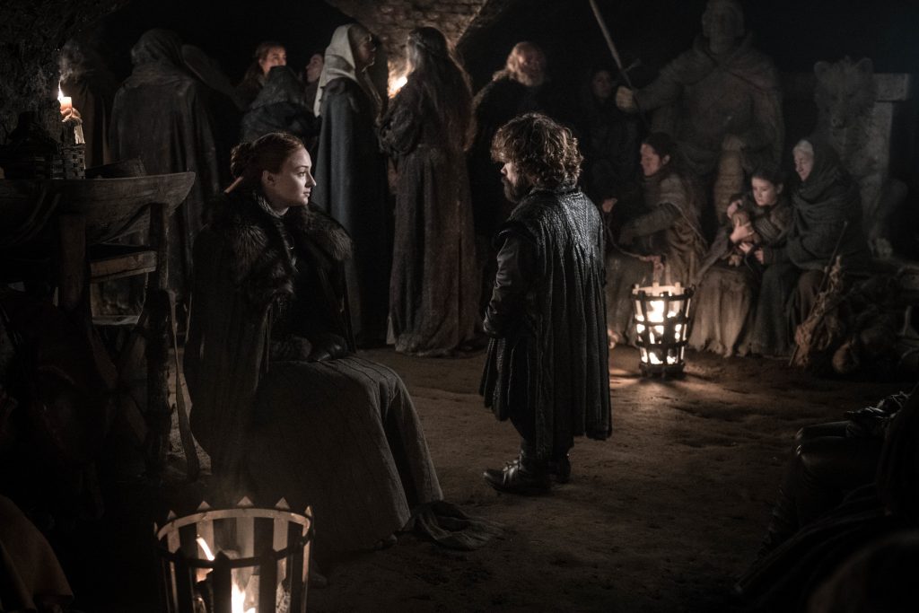 Sansa Stark Tyrion Lannister Crypts Season 8 803 The Long Night