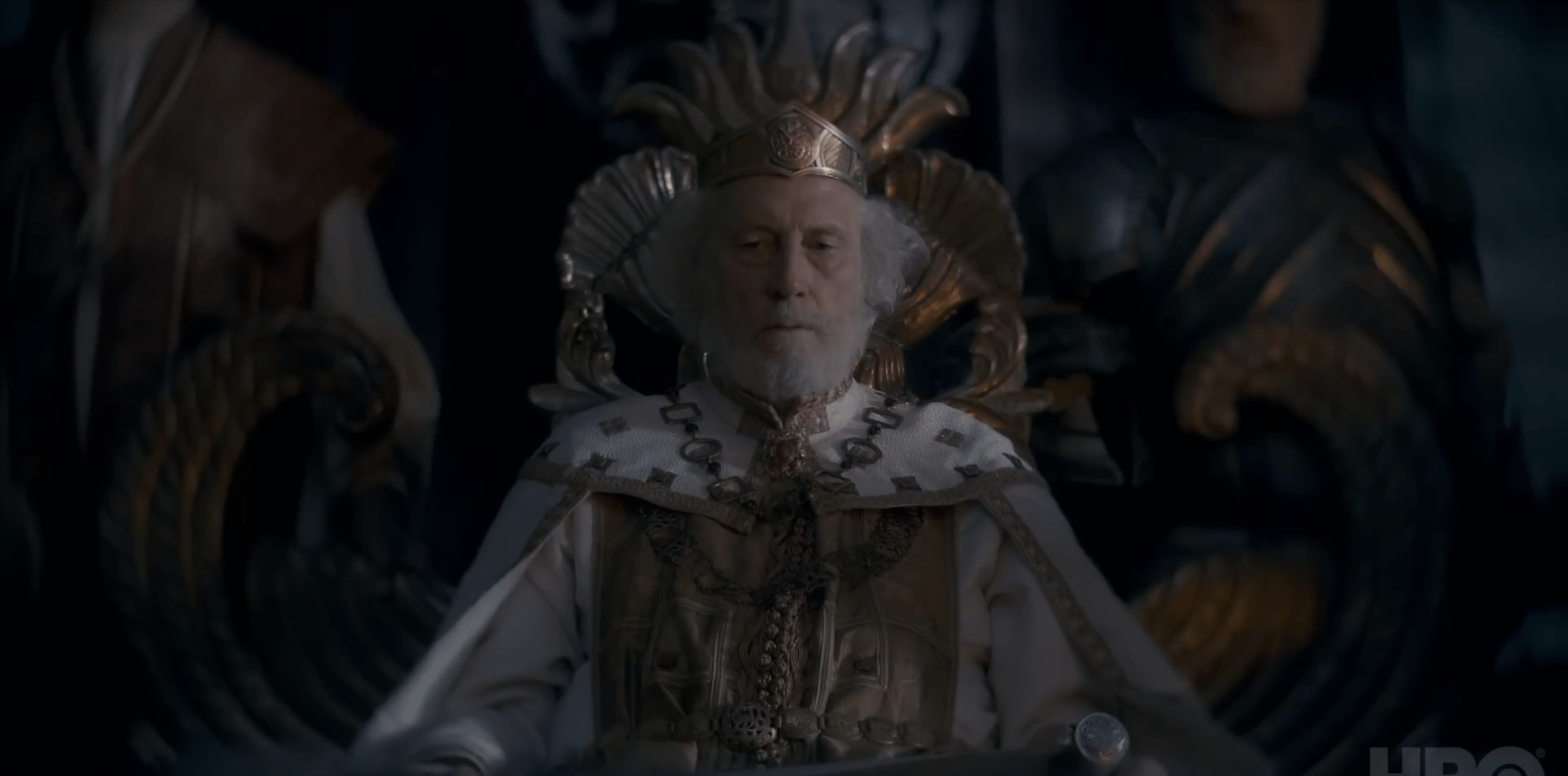 Old King Jaehaerys (Michael Carter) calls the Great Council to choose his successor