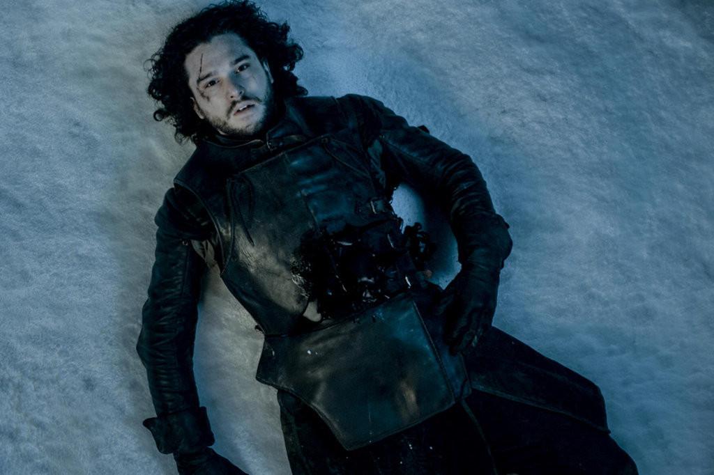 Jon Snow bleeding into the snow