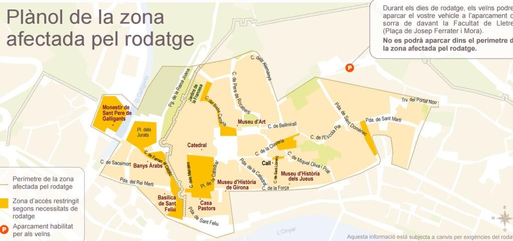 Girona filming map