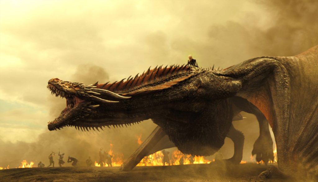 Drogon and Daenerys, likely during the battle in question