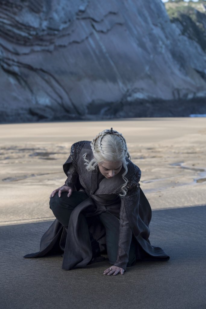 Emilia Clarke as Daenerys Targaryen touches Westeros. Photo: HBO
