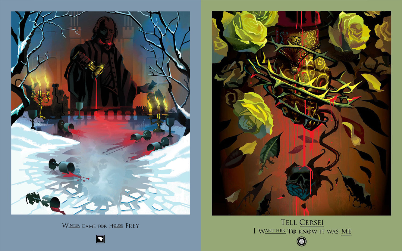 Robert M. Ball's "Beautiful Death" posters for episodes 1 and 3 of season 7.