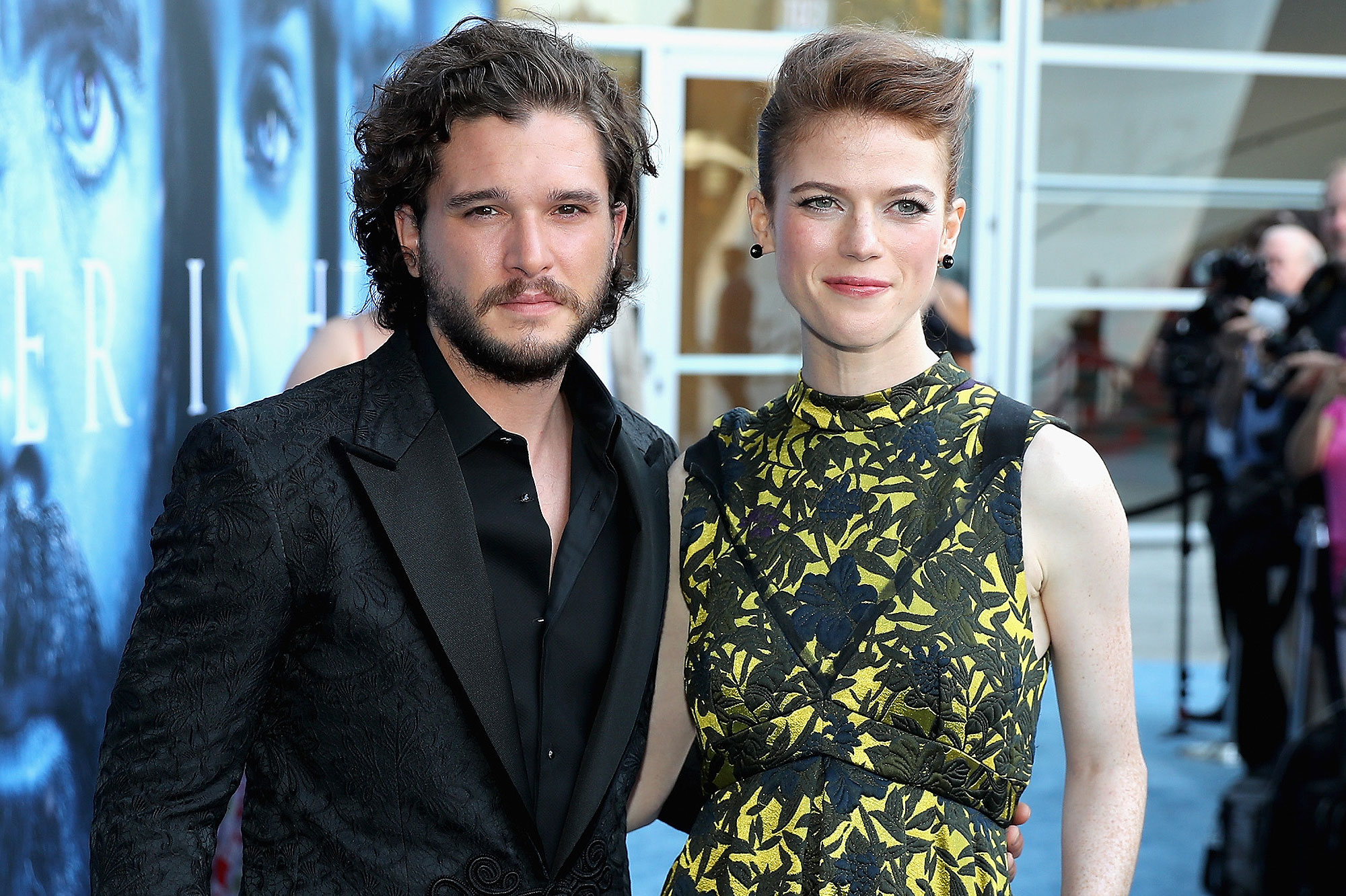 LOS ANGELES, CA - JULY 12: Actors Kit Harington and Rose Leslie attend the premiere of HBO's "Game Of Thrones" season 7 at Walt Disney Concert Hall on July 12, 2017 in Los Angeles, California. (Photo by Neilson Barnard/Getty Images)