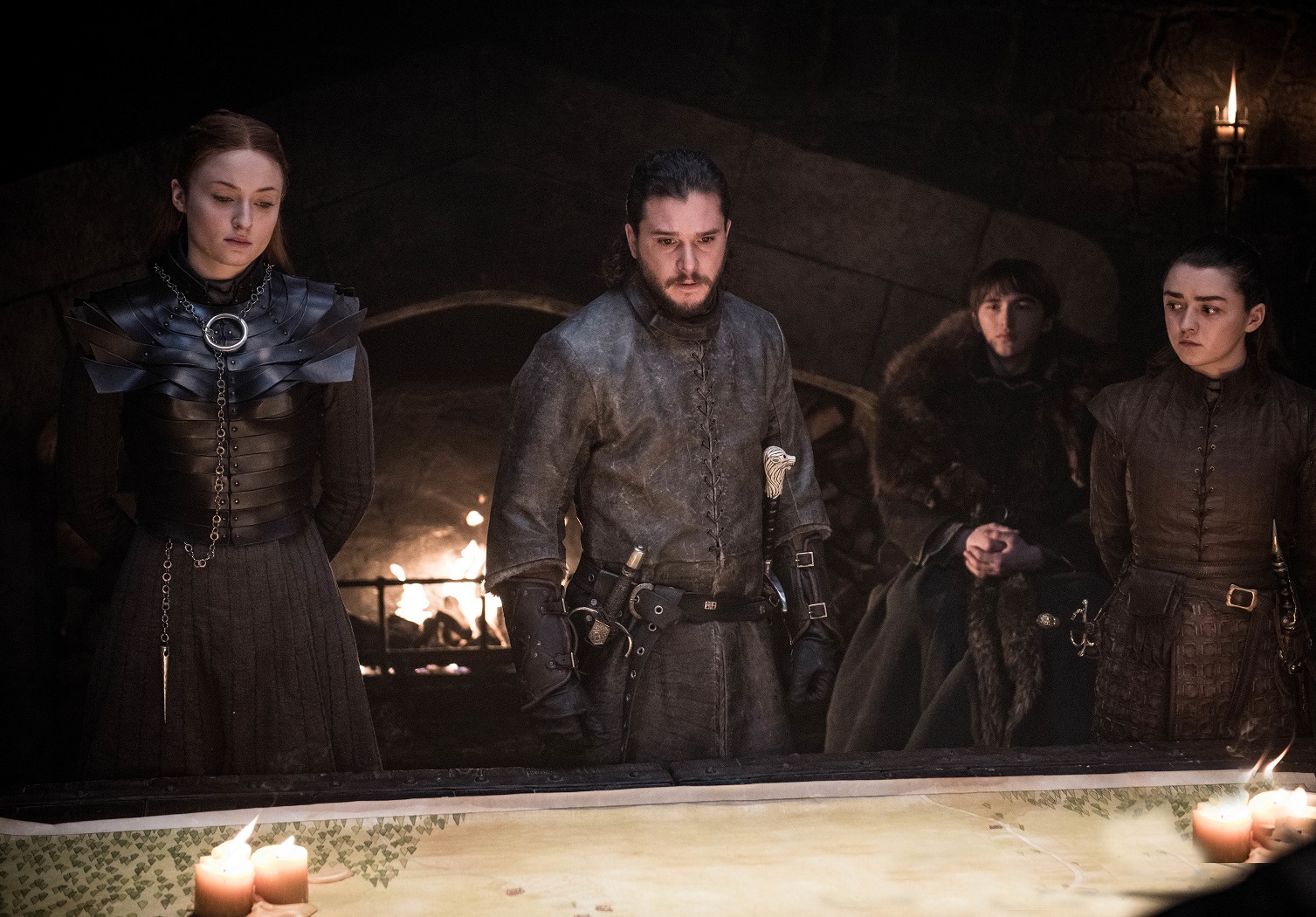 Sansa Jon Bran Arya War Meeting Season 8 802