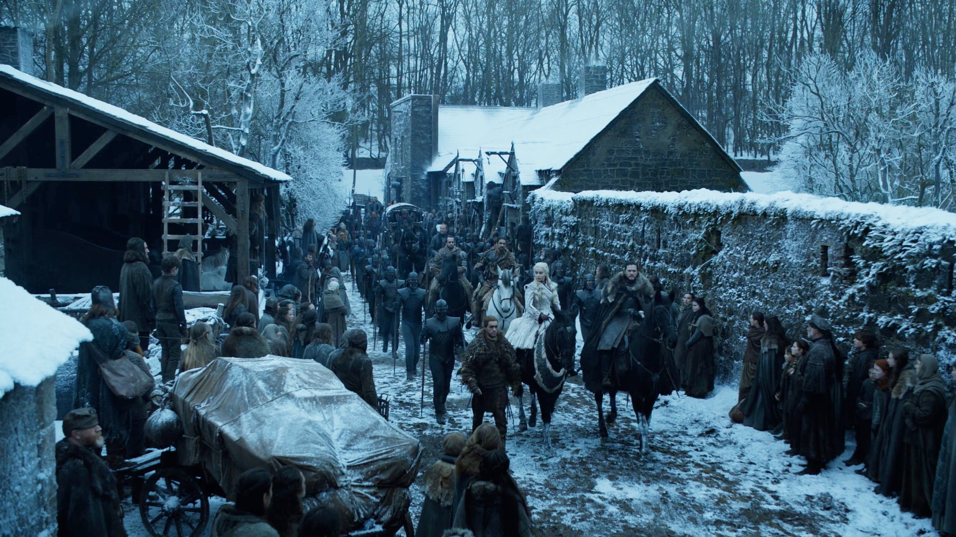 Jon Snow Daenerys Targaryen Unsullied Winterfell 801 Season 8
