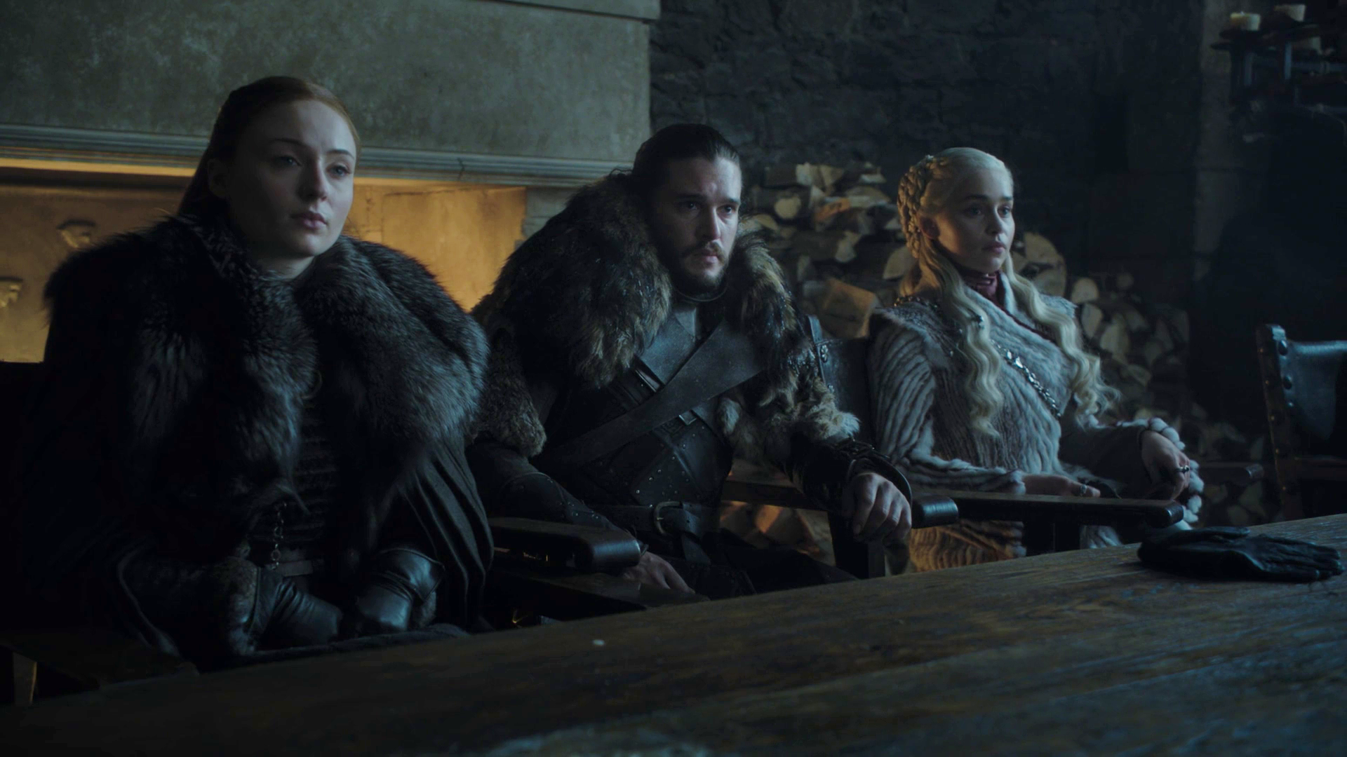 Sansa Stark Jon Snow Daenerys Targaryen Winterfell Hall Season 8 801